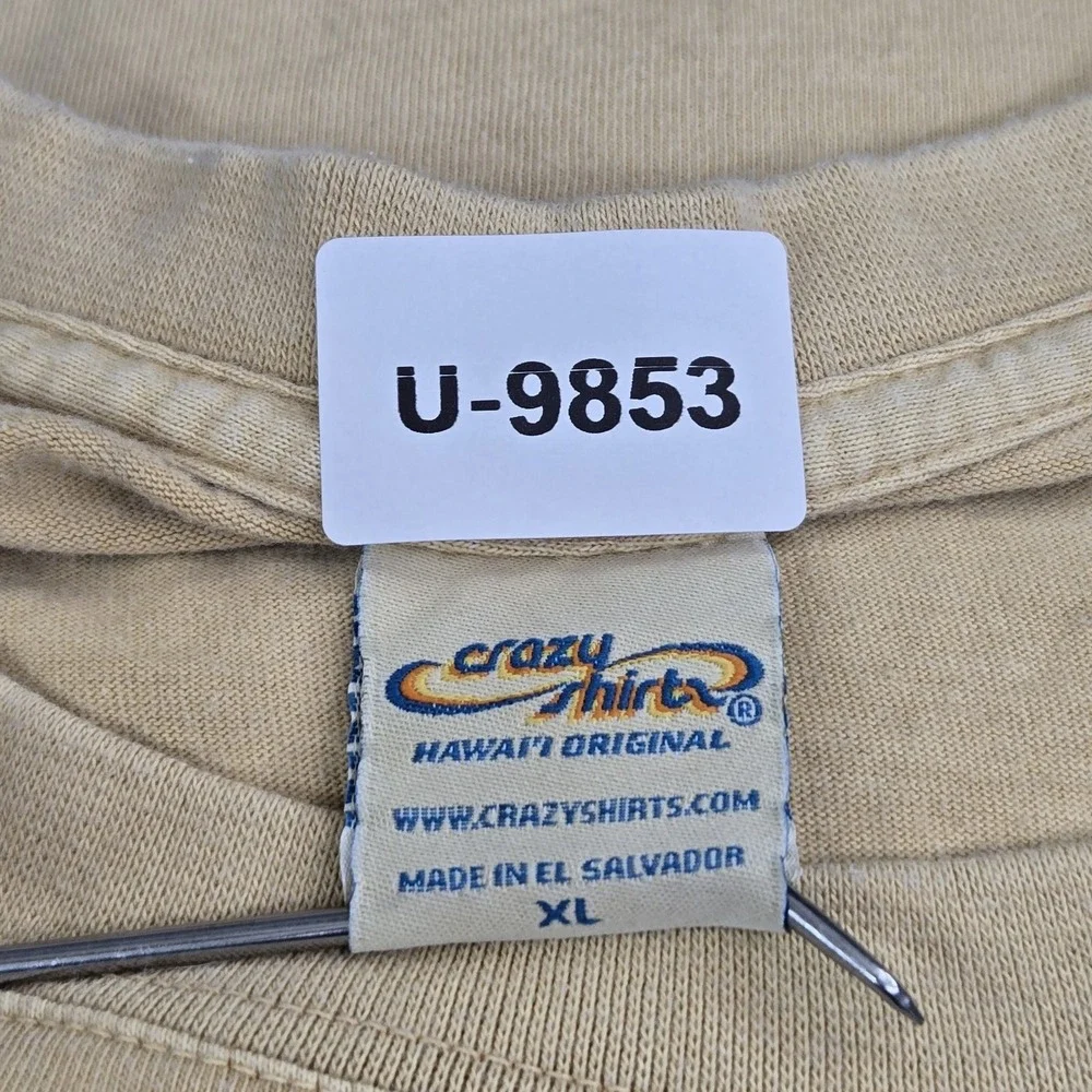 Crazy Shirts Men Shirt XL Beige  Beer Ask Your Doctor‎ Short Sleeve